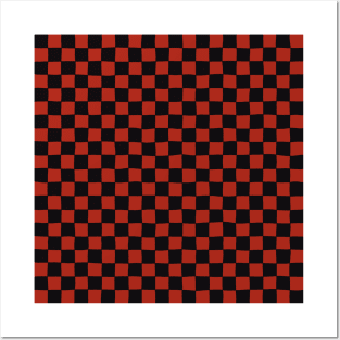 Wonky Checkerboard, Black and Red Posters and Art